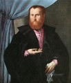 Portrait of a Man in Black Silk Cloak 1535 Renaissance Lorenzo Lotto
